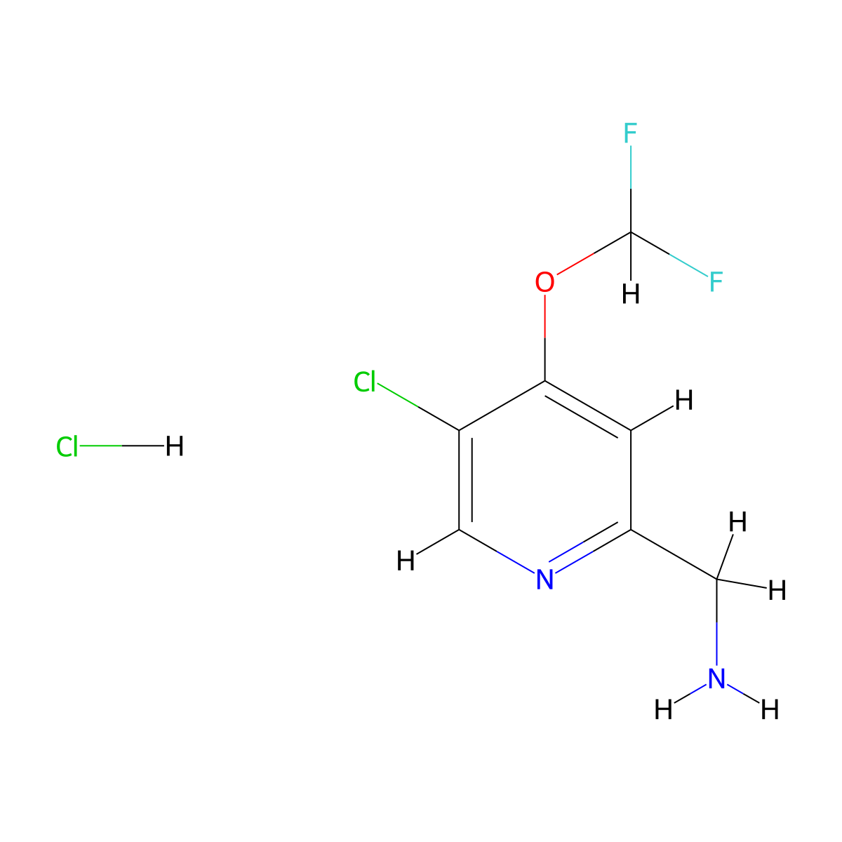 (5-Chloro-4-(difluoromethoxy)pyridin-2-yl)methanamine hydrochloride molecular structure, CAS 2231676-84-7