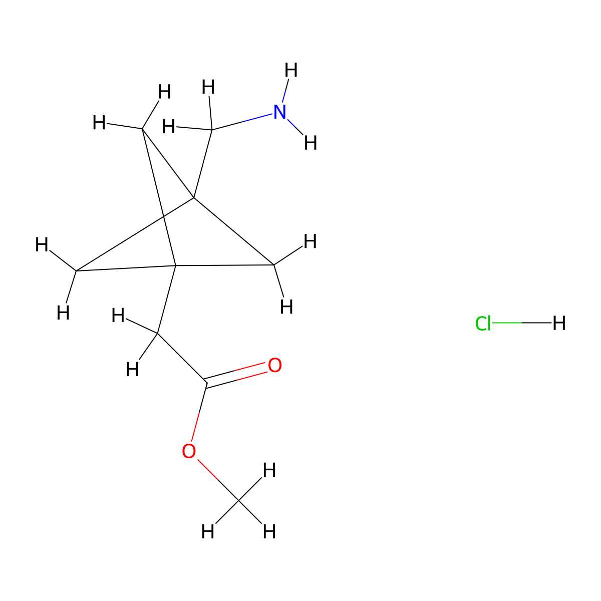 Methyl 2-[3-(aminomethyl)bicyclo[1.1.1]pentan-1-yl]acetate hydrochloride molecular structure, CAS 2231676-90-5