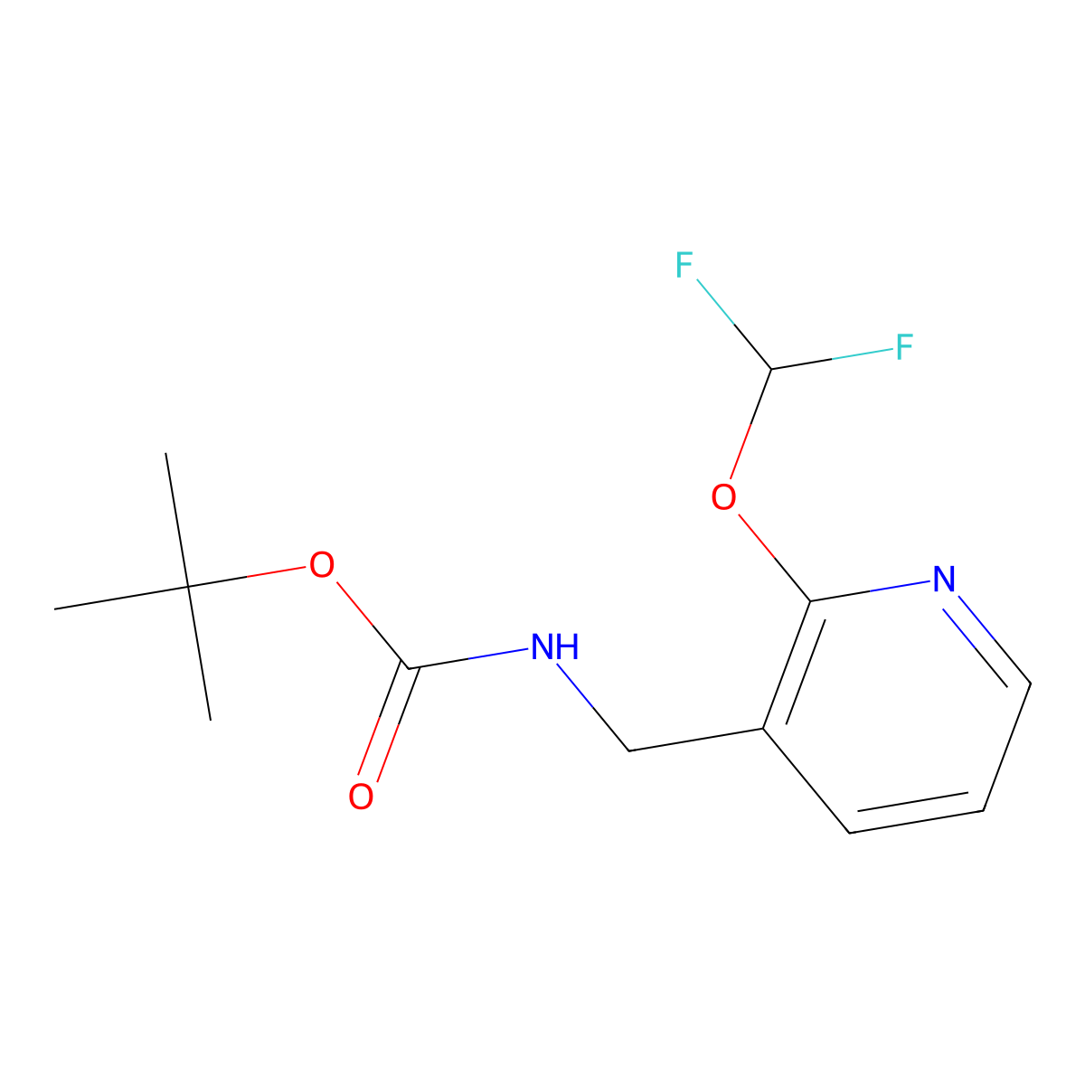 Tert-butyl ((2-(difluoromethoxy)pyridin-3-yl)methyl)carbamate molecular structure, CAS 2231676-94-9