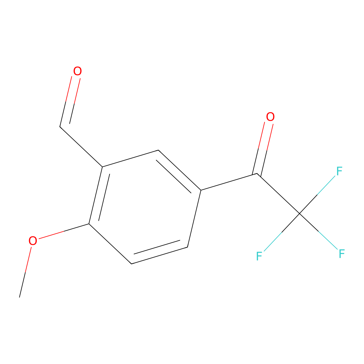 5-(2,2,2-Trifluoroacetyl)-2-methoxybenzaldehyde molecular structure, CAS 2231676-96-1