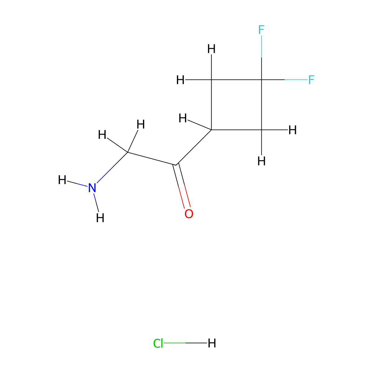 2-Amino-1-(3,3-difluorocyclobutyl)ethan-1-one hydrochloride molecular structure, CAS 2231677-03-3