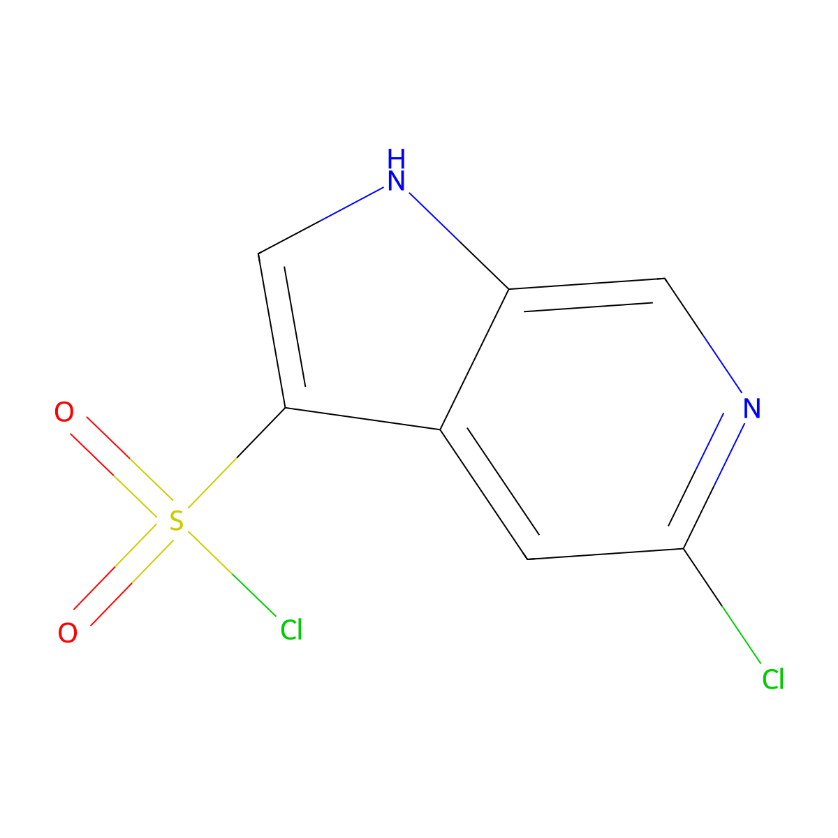 5-chloro-1H-pyrrolo[2,3-c]pyridine-3-sulfonyl chloride molecular structure, CAS 2231677-04-4