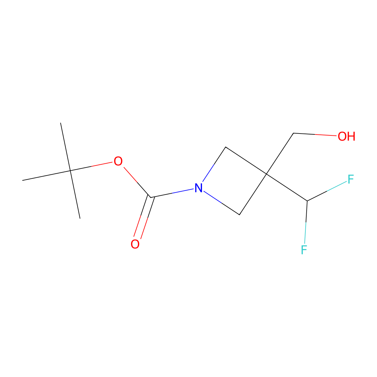 Tert-butyl 3-(difluoromethyl)-3-(hydroxymethyl)azetidine-1-carboxylate molecular structure, CAS 2231677-13-5