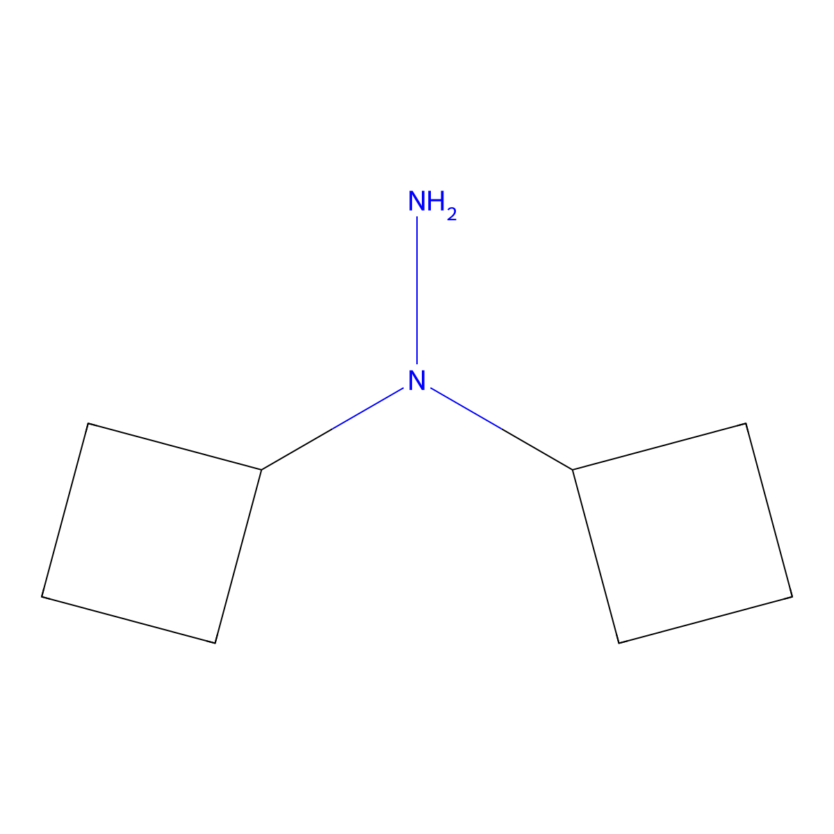 1,1-Dicyclobutylhydrazine molecular structure, CAS 2231696-62-9