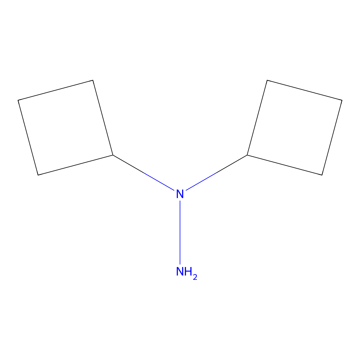 1,1-Dicyclobutylhydrazine molecular structure, CAS 2231696-62-9
