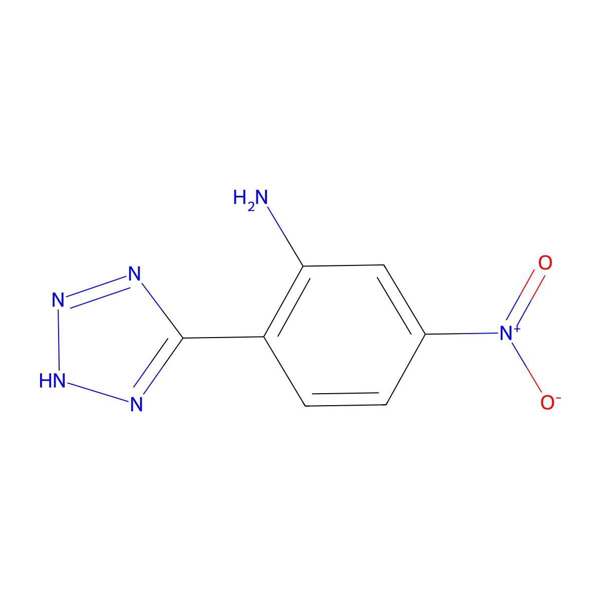 5-nitro-2-(2H-1,2,3,4-tetrazol-5-yl)aniline molecular structure, CAS 2231746-09-9