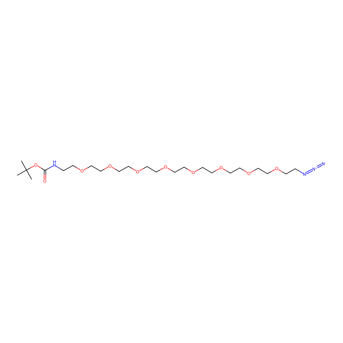 Azido-PEG8-NHBoc molecular structure, CAS 2231845-12-6