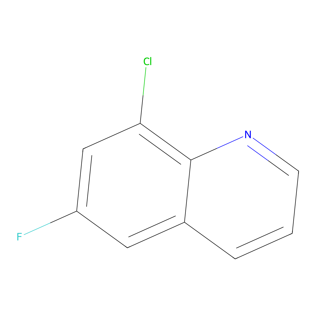 8-Chloro-6-fluoroquinoline molecular structure, CAS 22319-88-6