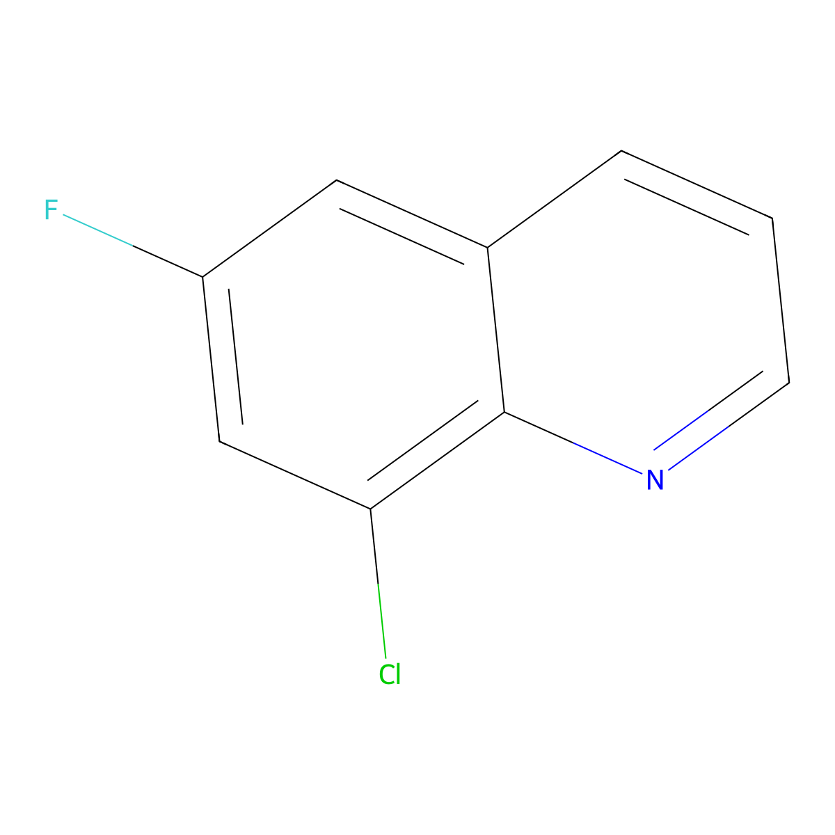 8-Chloro-6-fluoroquinoline molecular structure, CAS 22319-88-6