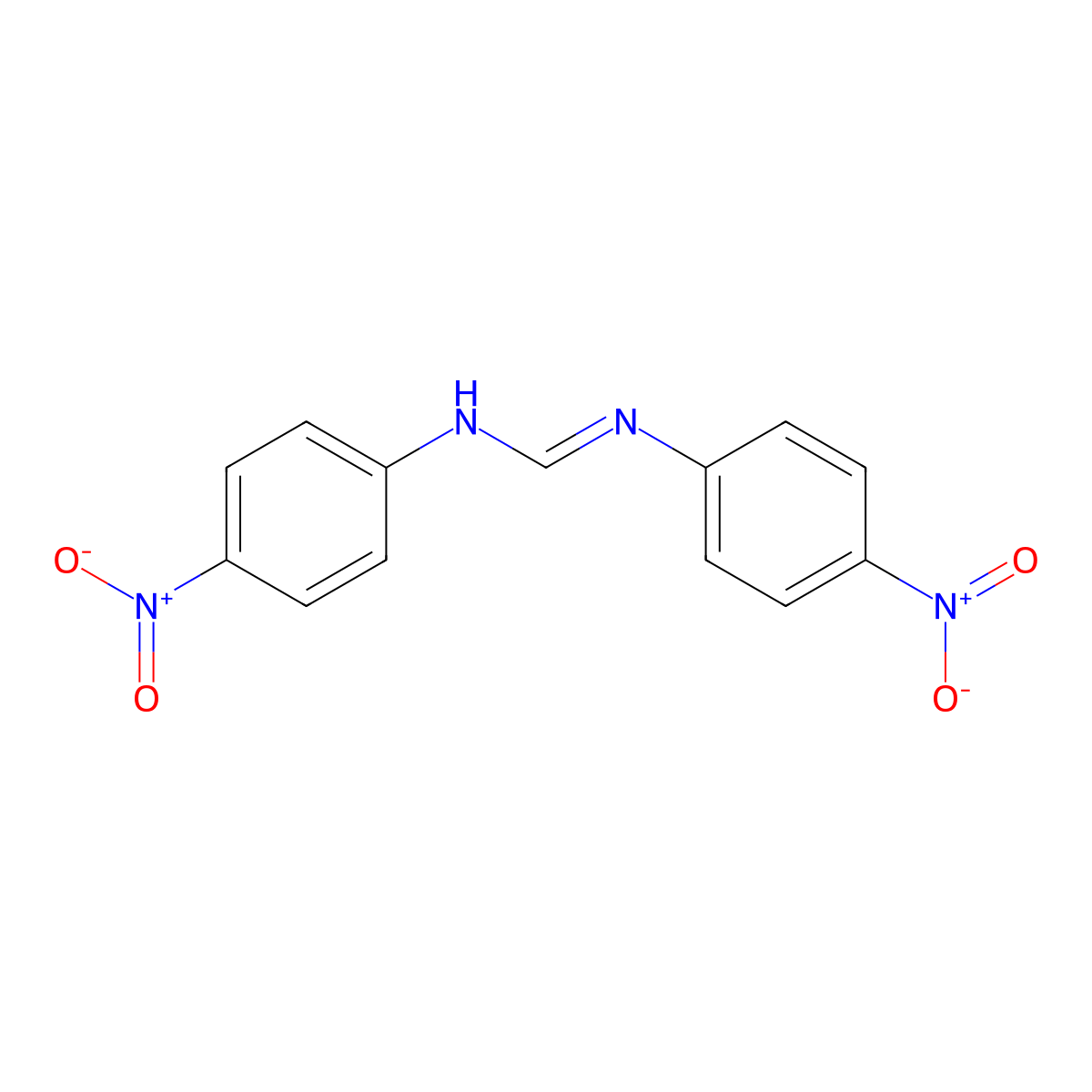 Formamidine, N,N'-bis-(4-nitrophenyl)- molecular structure, CAS 2232-13-5