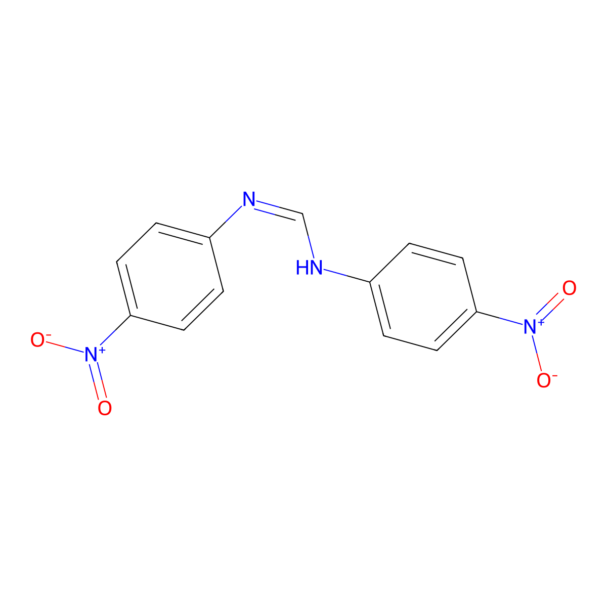 Formamidine, N,N'-bis-(4-nitrophenyl)- molecular structure, CAS 2232-13-5