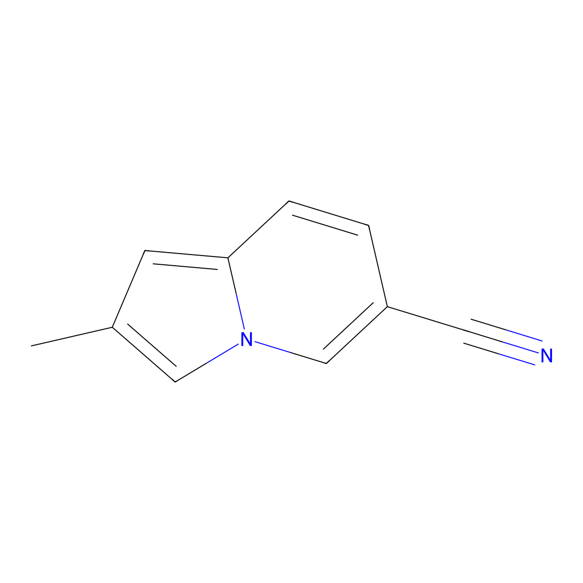 2-Methylindolizine-6-carbonitrile molecular structure, CAS 22320-36-1