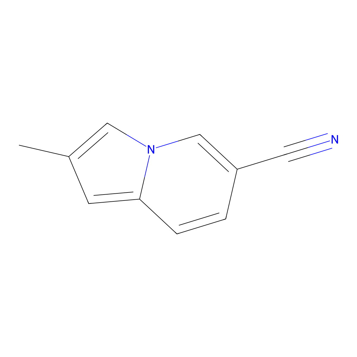 2-Methylindolizine-6-carbonitrile molecular structure, CAS 22320-36-1