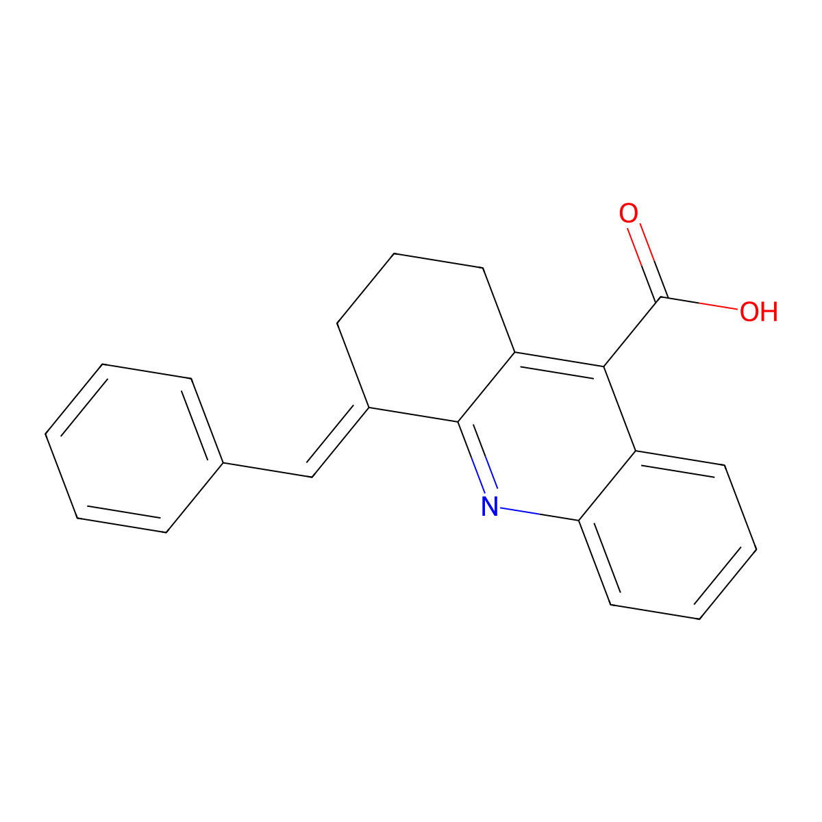 4-Benzylidene-1,2,3,4-tetrahydro-acridine-9-carboxylic acid molecular structure, CAS 22320-39-4