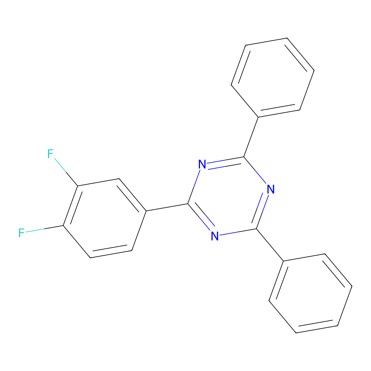 2-(3,4-Difluorophenyl)-4,6-diphenyl-1,3,5-triazine molecular structure, CAS 2232161-78-1