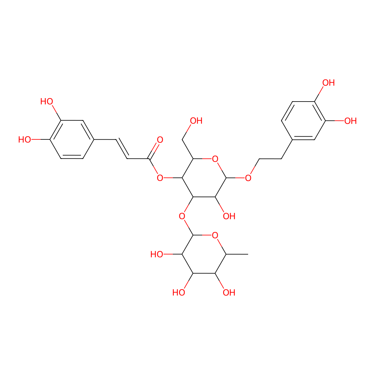 Verbascoside molecular structure, CAS 22323-52-0