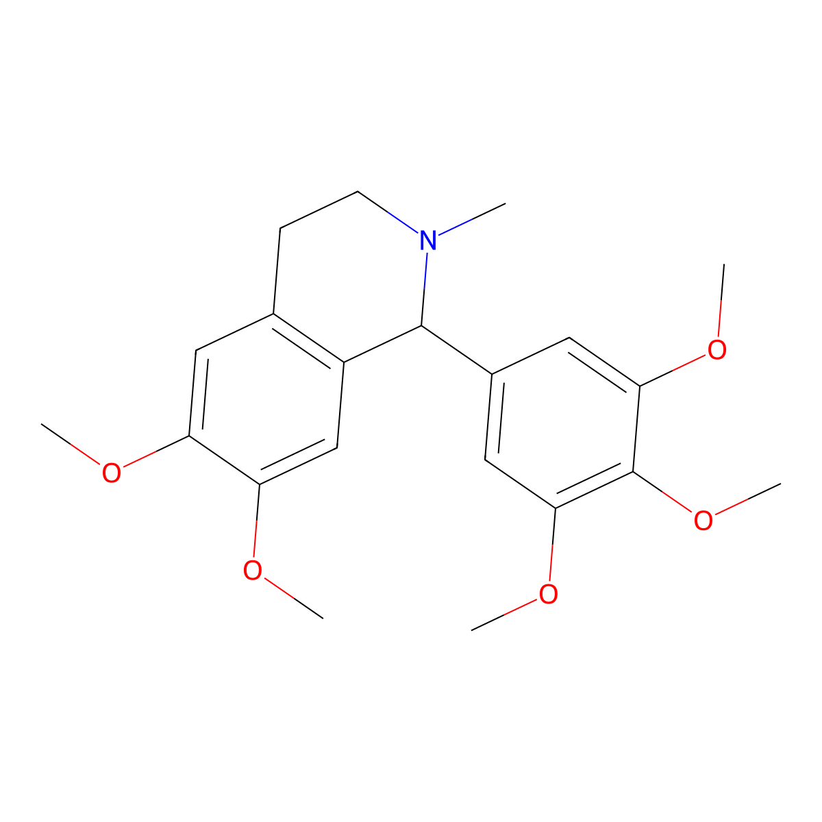 6,7-dimethoxy-2-methyl-1-(3,4,5-trimethoxyphenyl)-3,4-dihydro-1H-isoquinoline molecular structure, CAS 22324-83-0