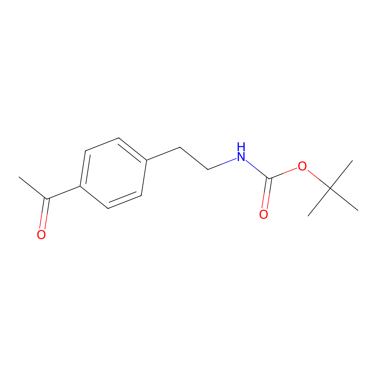 tert-butyl N-[2-(4-acetylphenyl)ethyl]carbamate molecular structure, CAS 223253-40-5