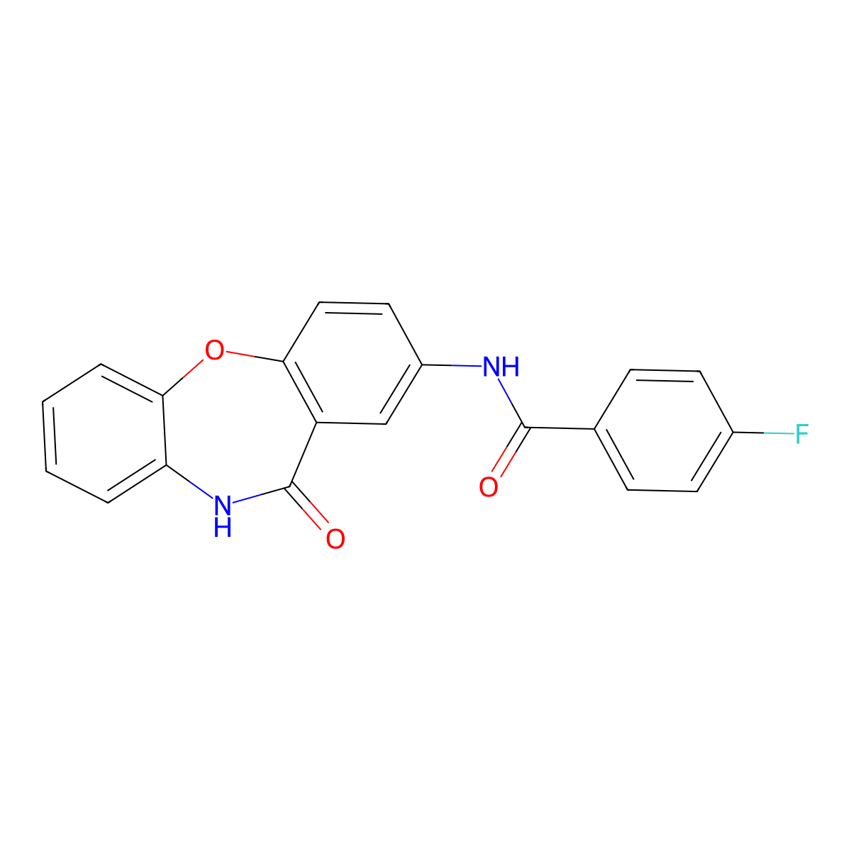 N-(11-Oxo-10H-dibenzo[b,f][1,4]oxazepine-2-yl)-4-fluorobenzamide molecular structure, CAS 223261-49-2