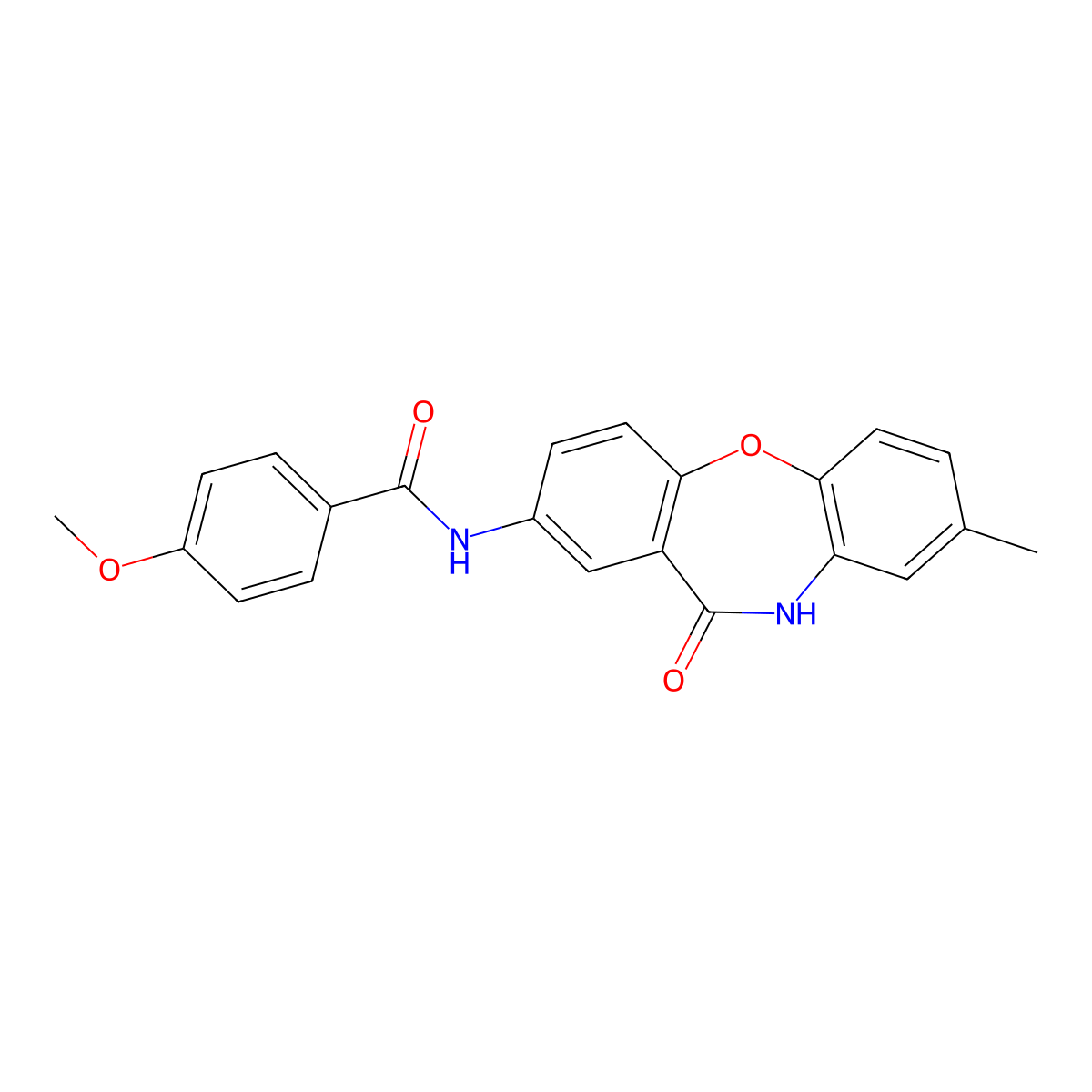 N-(8-Methyl-11-oxo-10H-dibenzo[b,f][1,4]oxazepine-2-yl)-4-methoxybenzamide molecular structure, CAS 223261-59-4