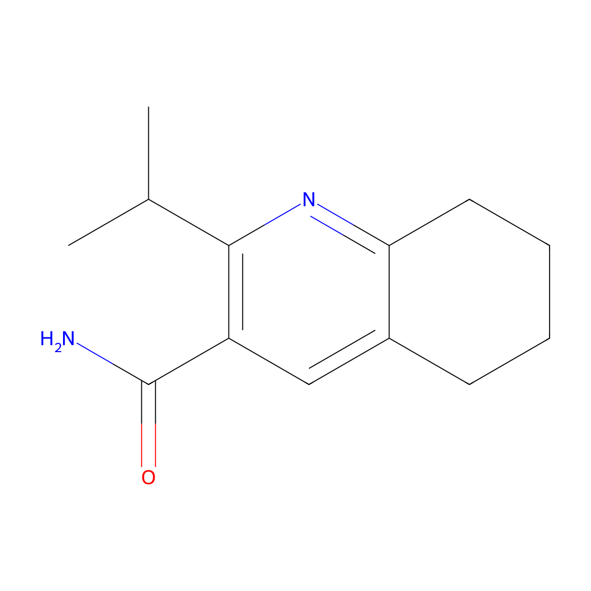 2-Isopropyl-5,6,7,8-tetrahydroquinoline-3-carboxamide molecular structure, CAS 223270-51-7