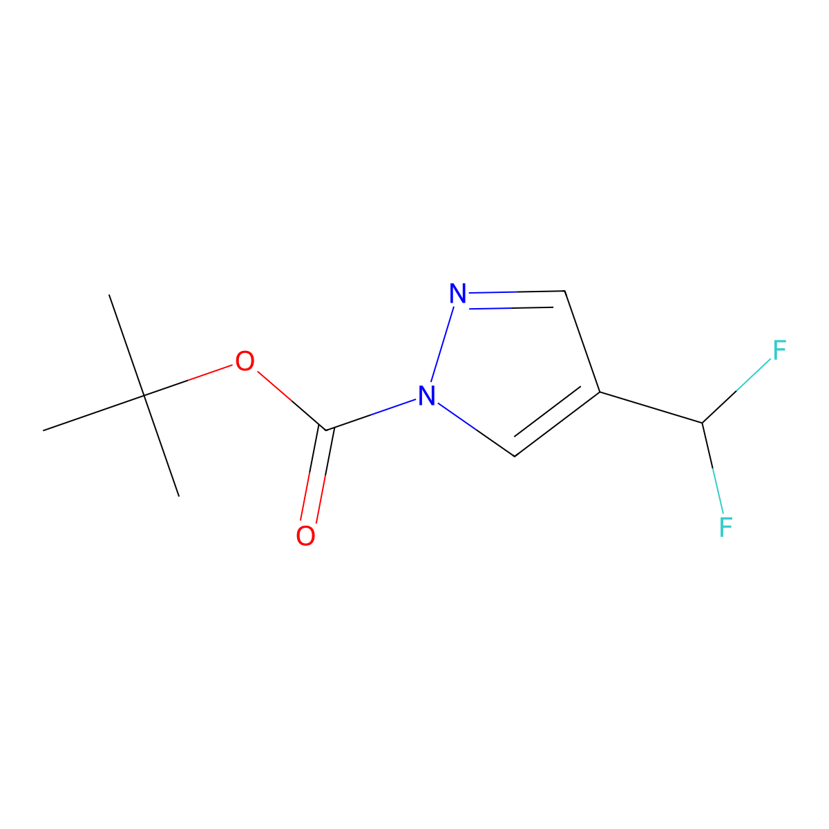 tert-Butyl 4-(difluoromethyl)-1H-pyrazole-1-carboxylate molecular structure, CAS 2232877-36-8