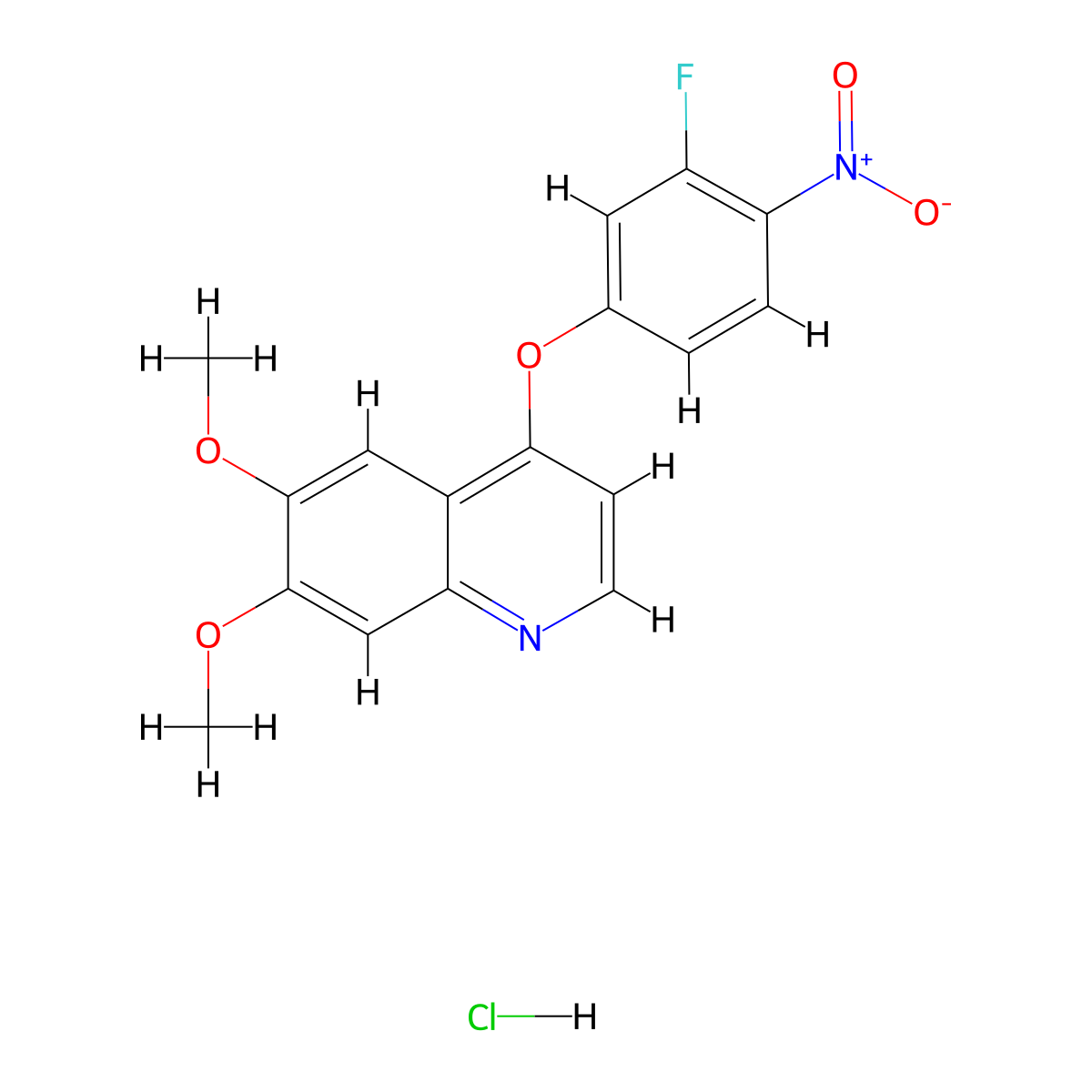 4-(3-Fluoro-4-nitrophenoxy)-6,7-dimethoxyquinoline hydrochloride molecular structure, CAS 2232877-37-9