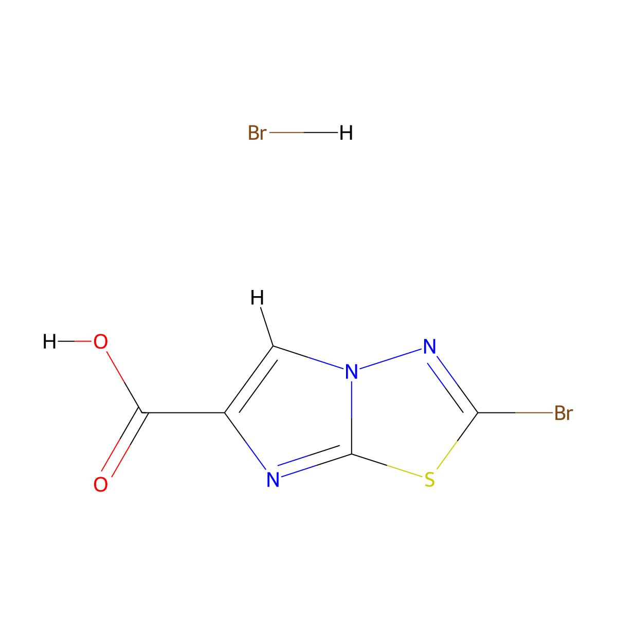 2-Bromoimidazo[2,1-b][1,3,4]thiadiazole-6-carboxylic acid hydrobromide molecular structure, CAS 2232877-38-0