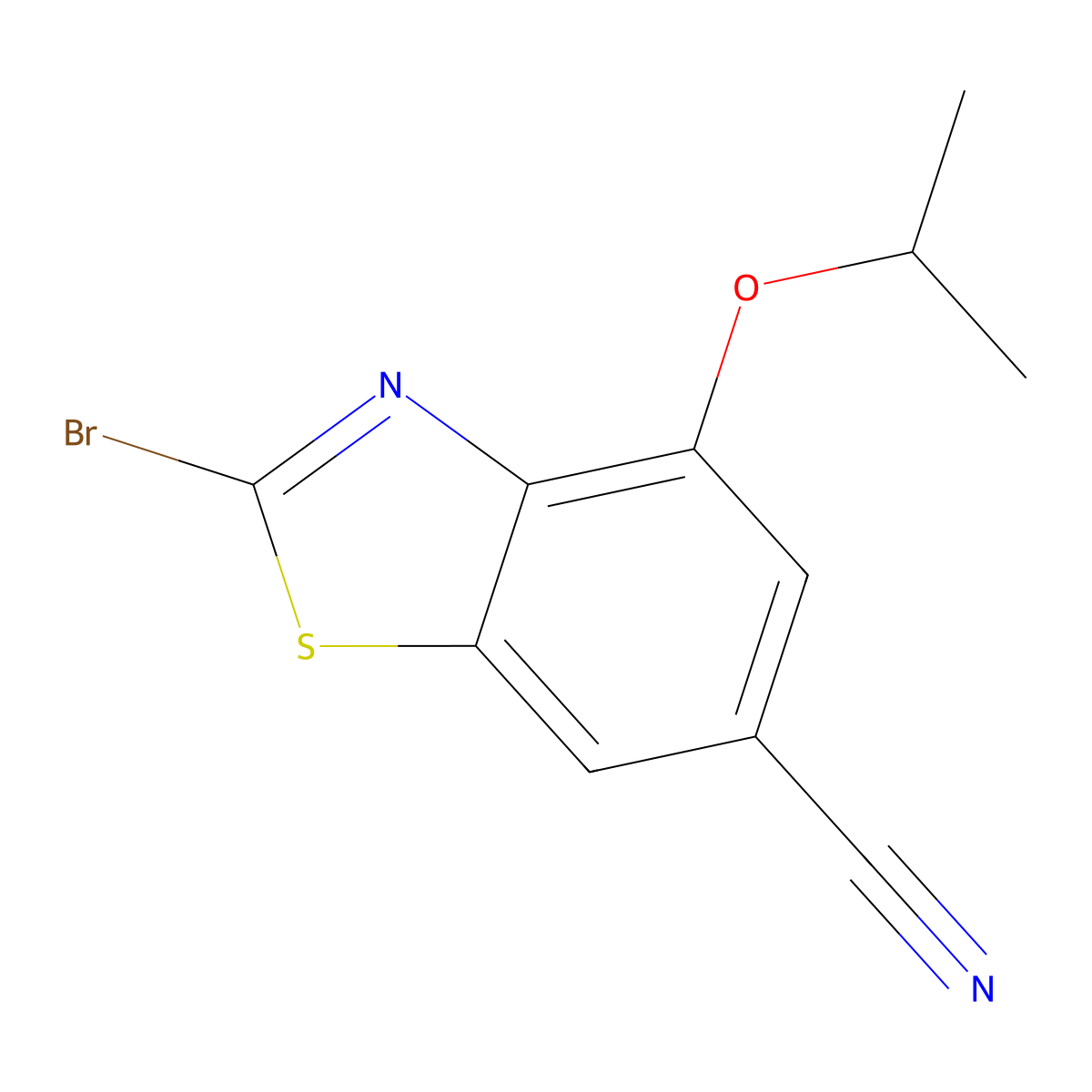 2-Bromo-4-isopropoxybenzo[d]thiazole-6-carbonitrile molecular structure, CAS 2232877-39-1