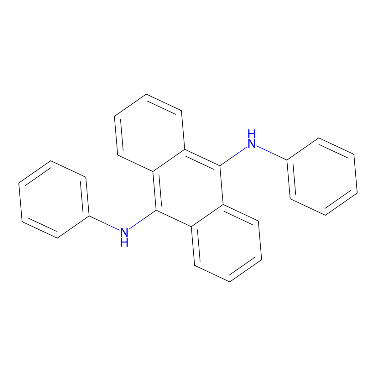 N9,N10-Diphenyl-9,10-anthracenediamine molecular structure, CAS 2233-88-7