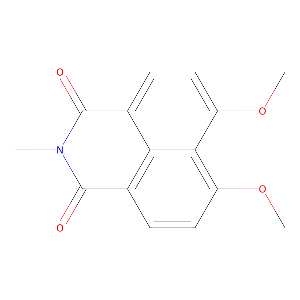 6,7-dimethoxy-2-methyl-1H-benz(de)isoquinoline-1,3(2H)-dione molecular structure, CAS 22330-42-3