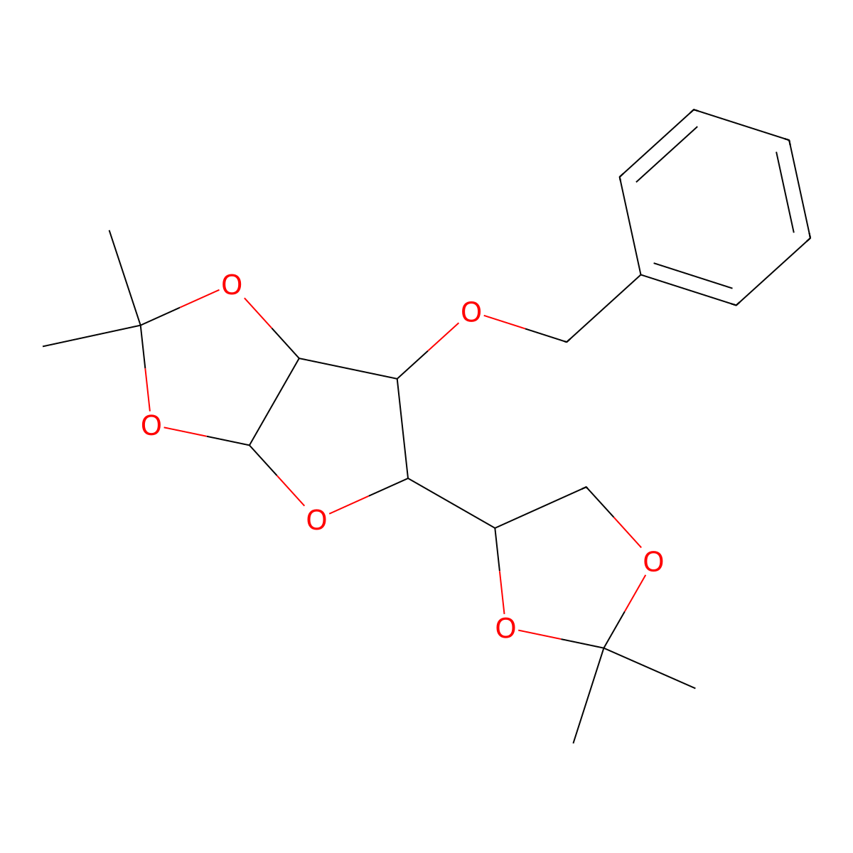 (3aR,5R,6R,6aR)-6-(benzyloxy)-5-((R)-2,2-dimethyl-1,3-dioxolan-4-yl)-2,2-dimethyltetrahydrofuro[2,3-d][1,3]dioxole molecular structure, CAS 22331-21-1