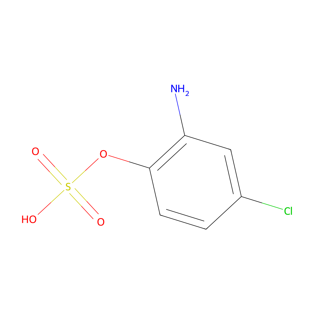 Phenol, 2-amino-4-chloro-, 1-(hydrogen sulfate) molecular structure, CAS 22332-20-3