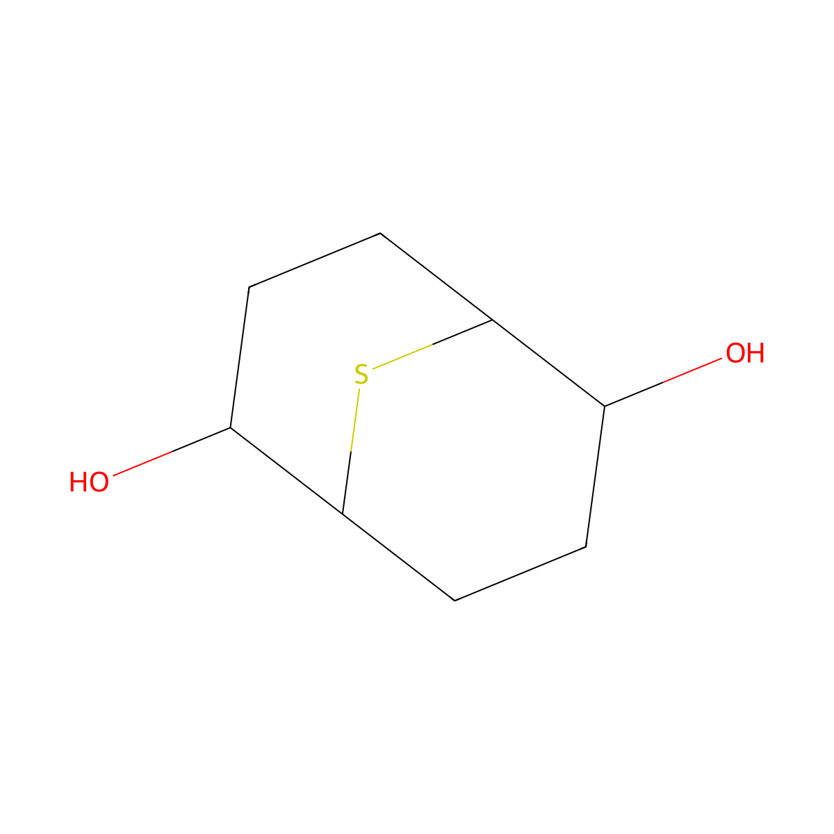 rac-(1R,2R,5R,6R)-9-thiabicyclo[3.3.1]nonane-2,6-diol molecular structure, CAS 22333-35-3