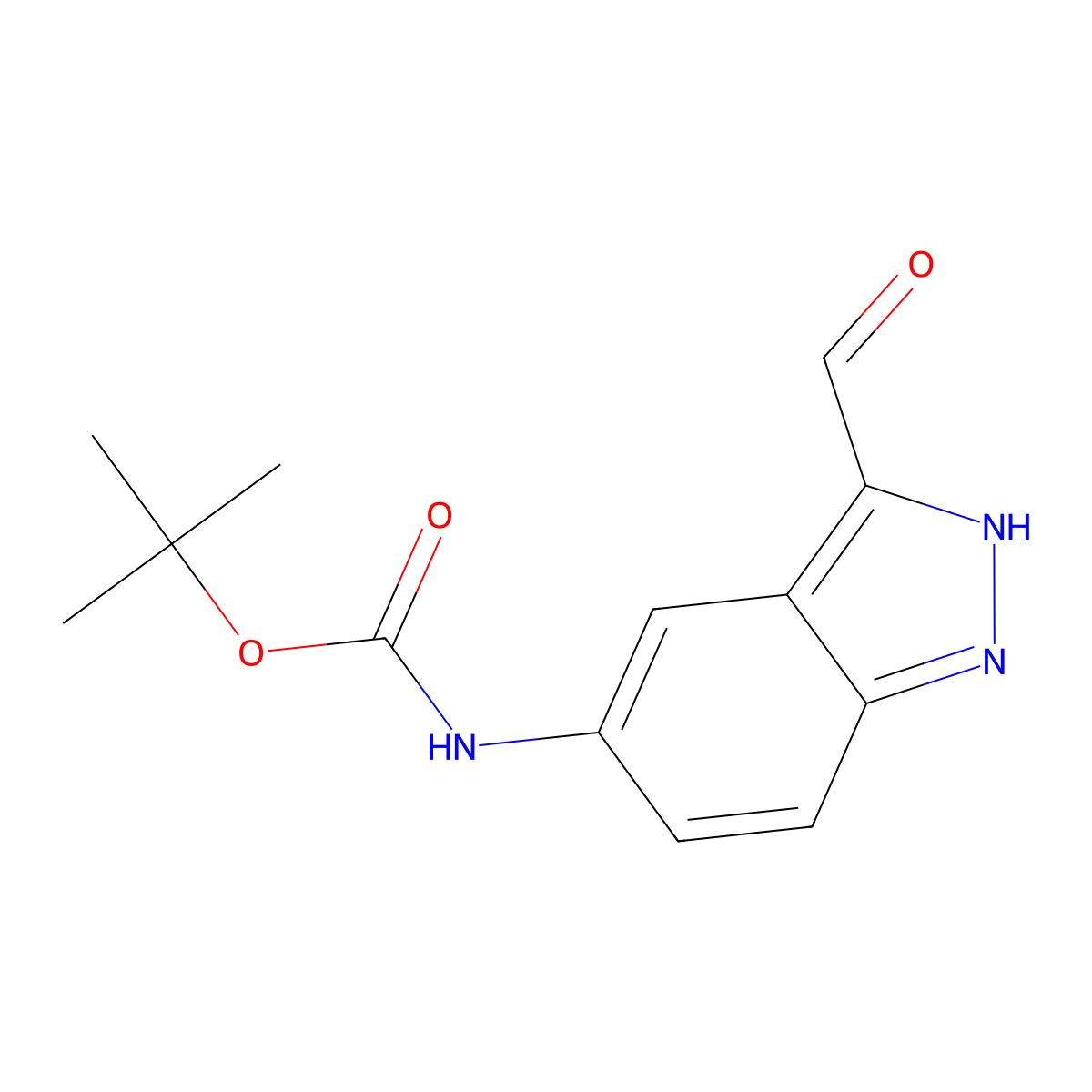tert-butylN-(3-formyl-1H-indazol-5-yl)carbamate molecular structure, CAS 2233557-12-3