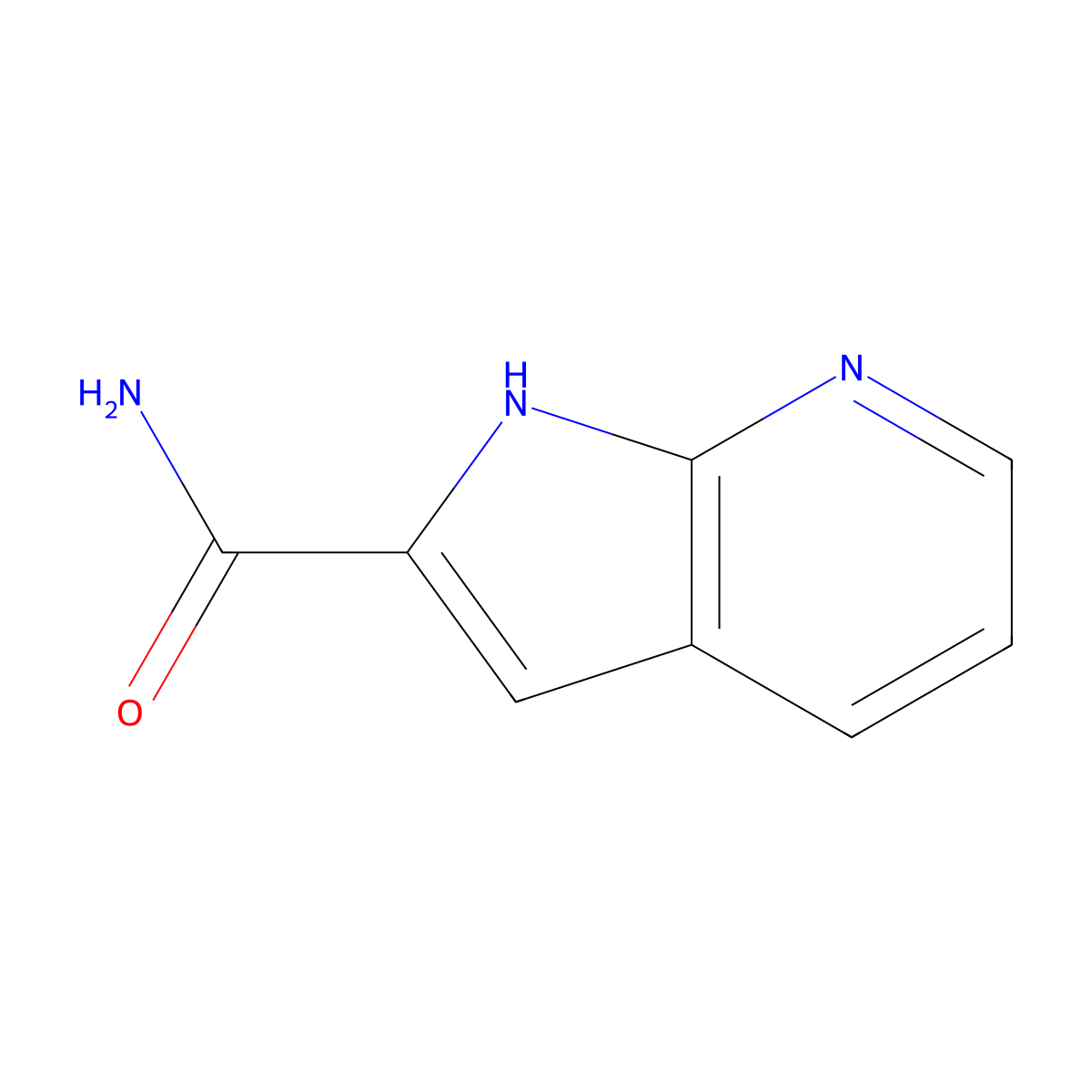 1H-Pyrrolo[2,3-b]pyridine-2-carboxamide molecular structure, CAS 223376-47-4