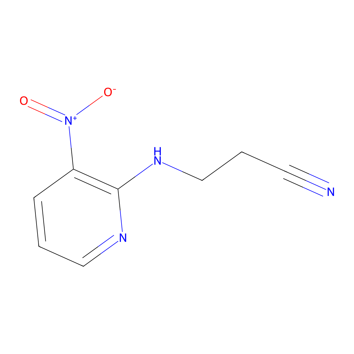 3-[(3-Nitro-2-pyridinyl)amino]propanenitrile molecular structure, CAS 223377-06-8
