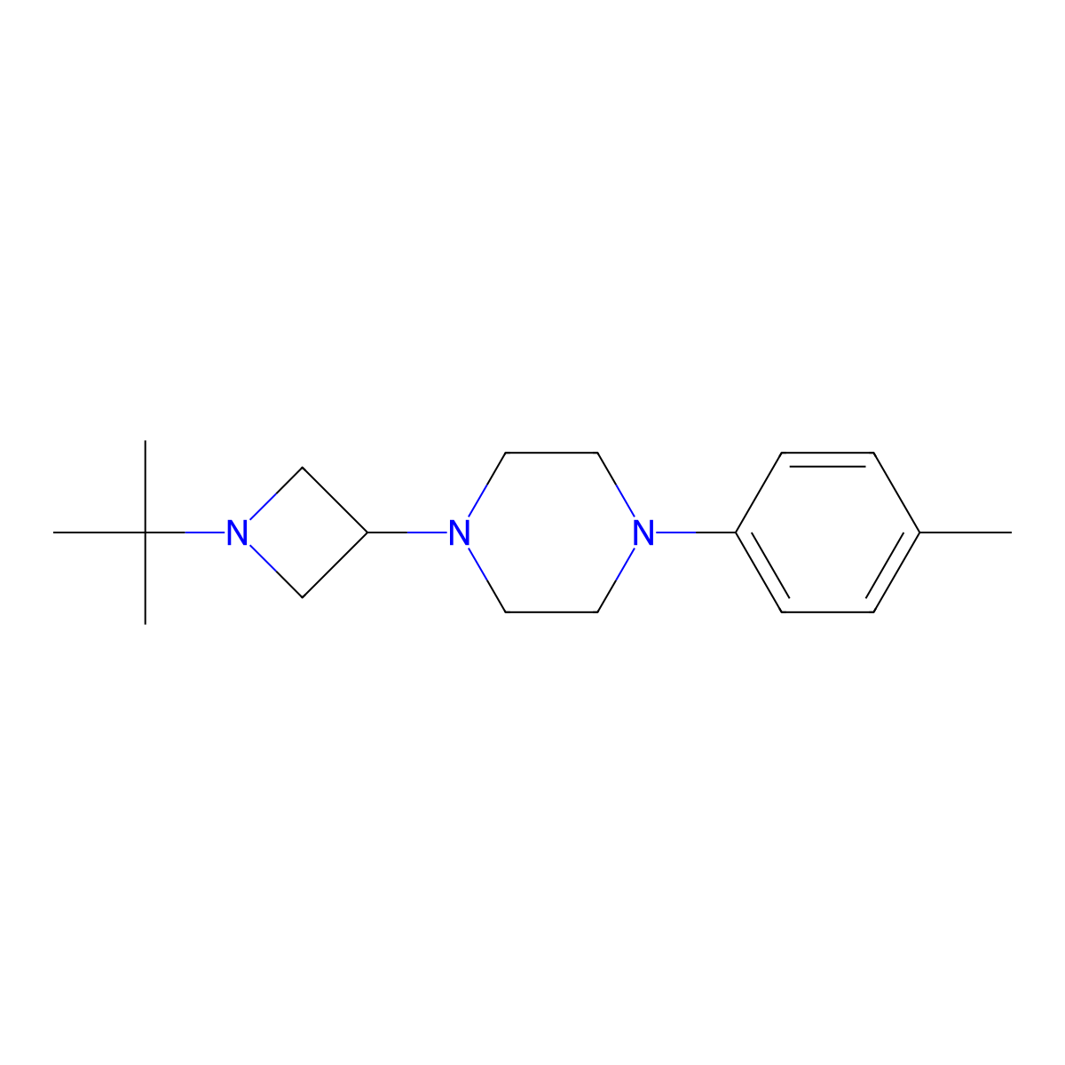 1-(1-(tert-Butyl)azetidin-3-yl)-4-(p-tolyl)piperazine molecular structure, CAS 223381-88-2