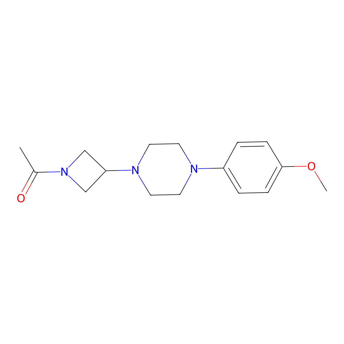 N-Acetyl-3-(4-(p-methoxyphenyl)piperazinyl)azetidine molecular structure, CAS 223381-95-1