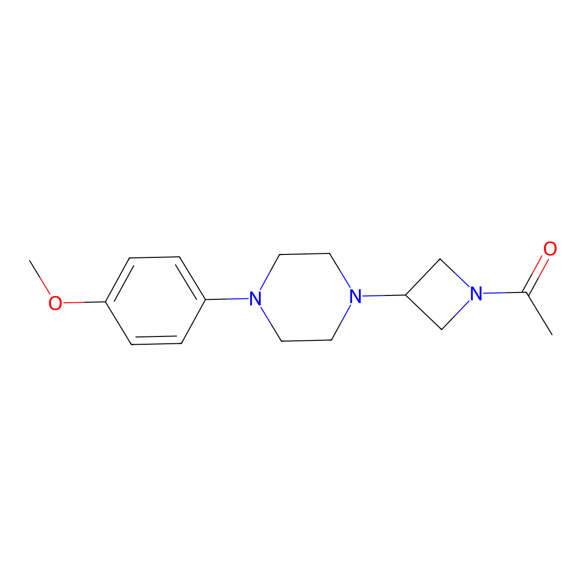 N-Acetyl-3-(4-(p-methoxyphenyl)piperazinyl)azetidine molecular structure, CAS 223381-95-1