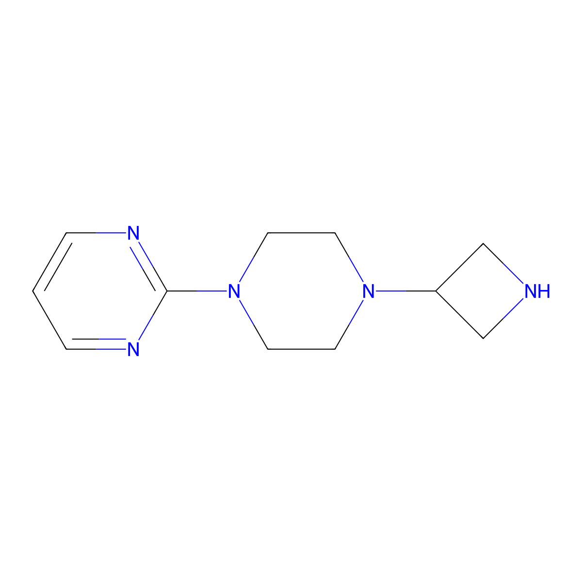 2-(4-(Azetidin-3-yl)piperazin-1-yl)pyrimidine molecular structure, CAS 223382-10-3