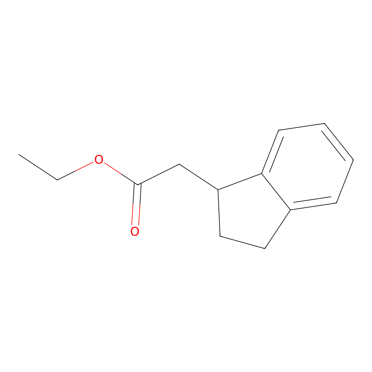 ethyl 2-(2,3-dihydro-1H-inden-1-yl)acetate molecular structure, CAS 22339-45-3