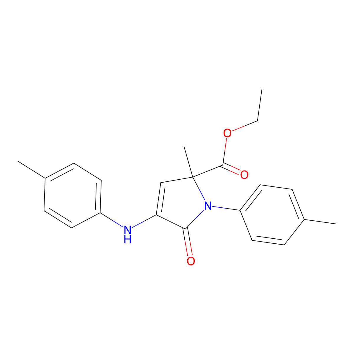 ethyl 2-methyl-1-(4-methylphenyl)-4-[(4-methylphenyl)amino]-5-oxo-2,5-dihydro-1H-pyrrole-2-carboxylate molecular structure, CAS 223392-80-1