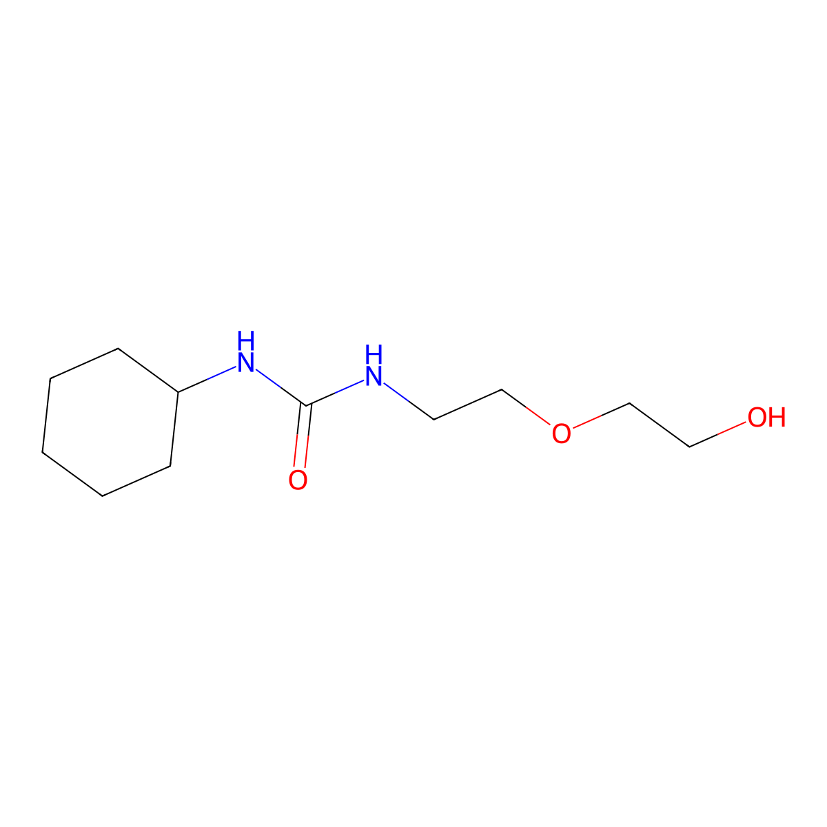 N-Cyclohexyl-N'-(2-(2-hydroxyethoxy)ethyl)urea molecular structure, CAS 223395-46-8