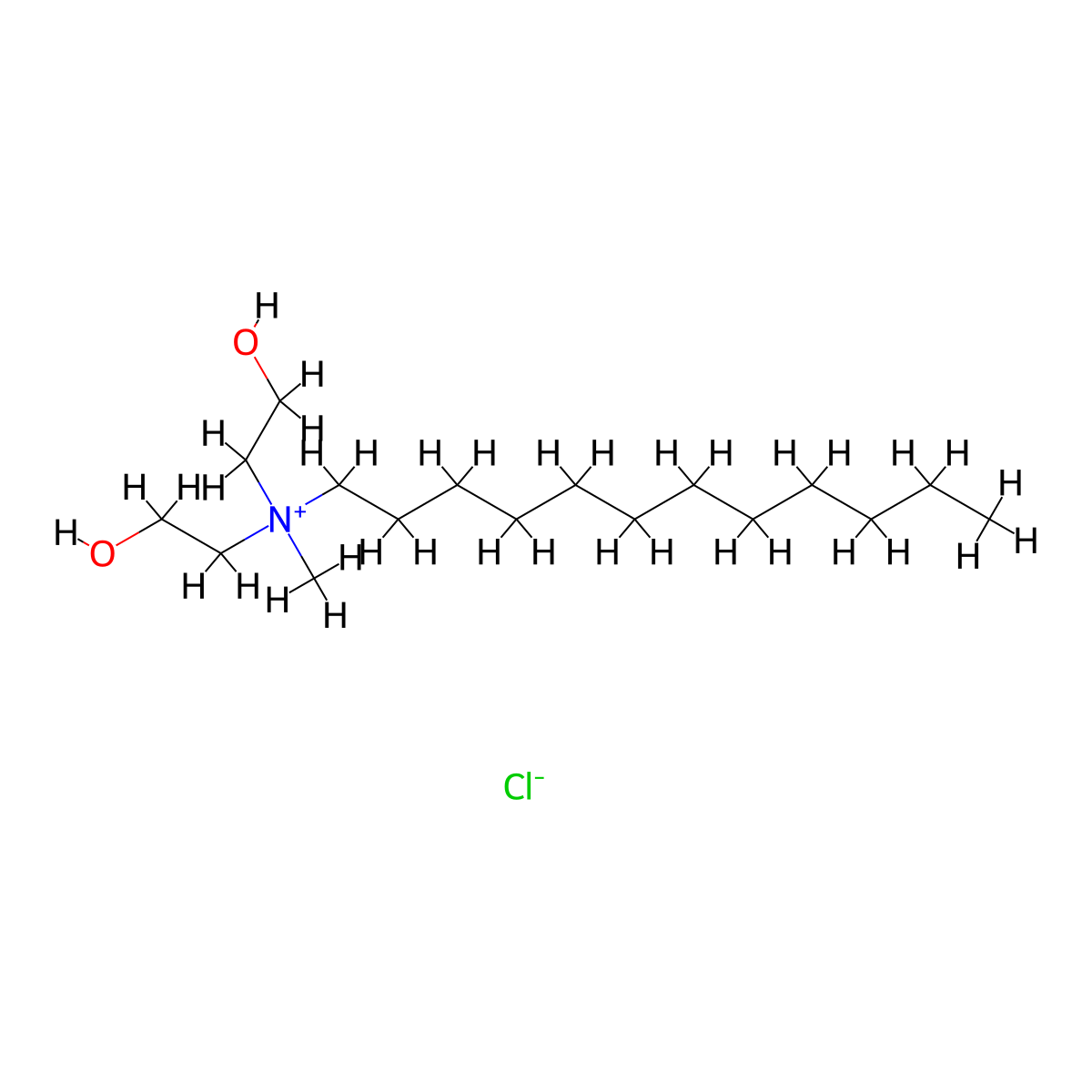 Dodecylbis(2-hydroxyethyl)methylammonium chloride molecular structure, CAS 22340-01-8