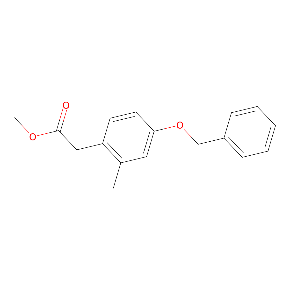 Methyl 2-methyl-4-benzyloxy-phenylacetate molecular structure, CAS 223406-97-1