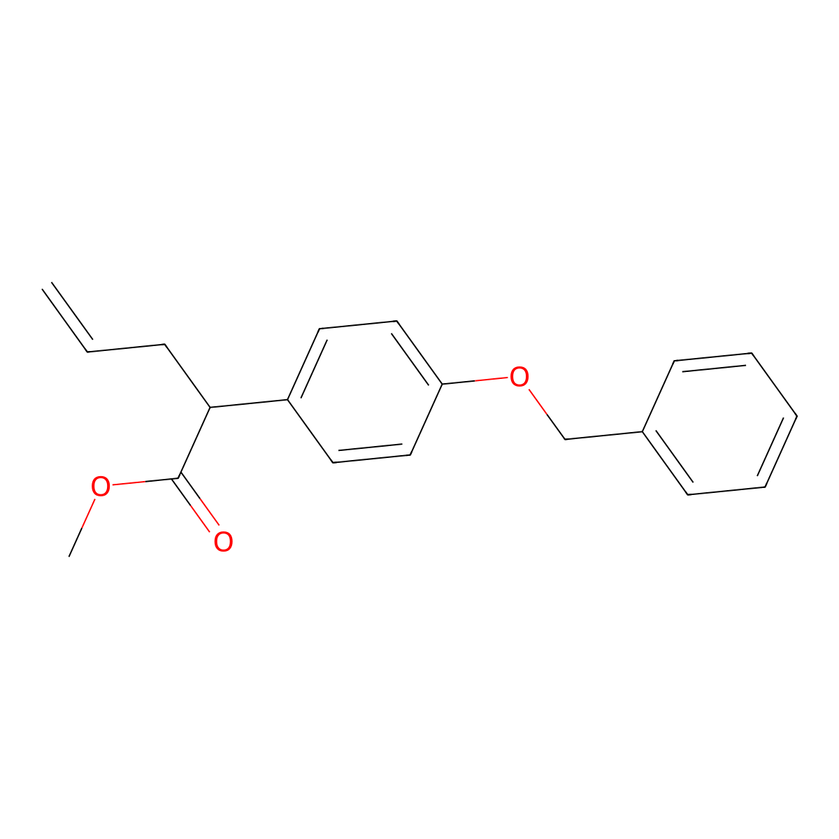 Methyl 2-(4-(benzyloxy)phenyl)pent-4-enoate molecular structure, CAS 223410-63-7