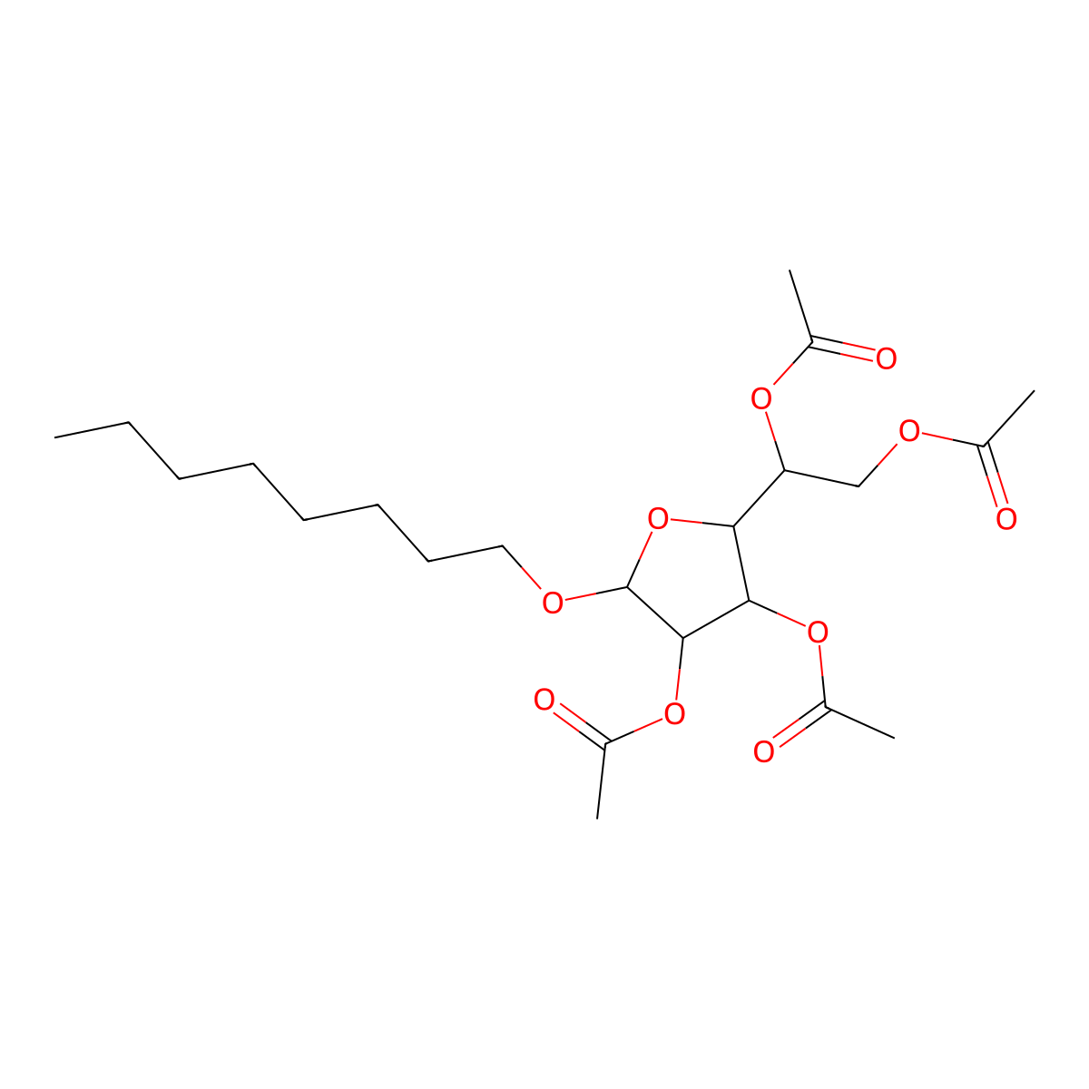 [2-Acetyloxy-2-(3,4-diacetyloxy-5-octoxyoxolan-2-yl)ethyl] acetate molecular structure, CAS 223412-29-1