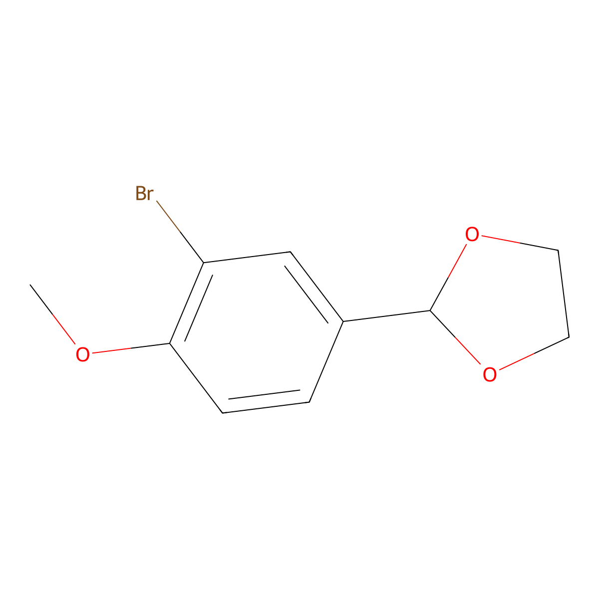 1-Bromo-5-(1,3-dioxolan-2-YL)-2-methoxybenzene molecular structure, CAS 223418-72-2