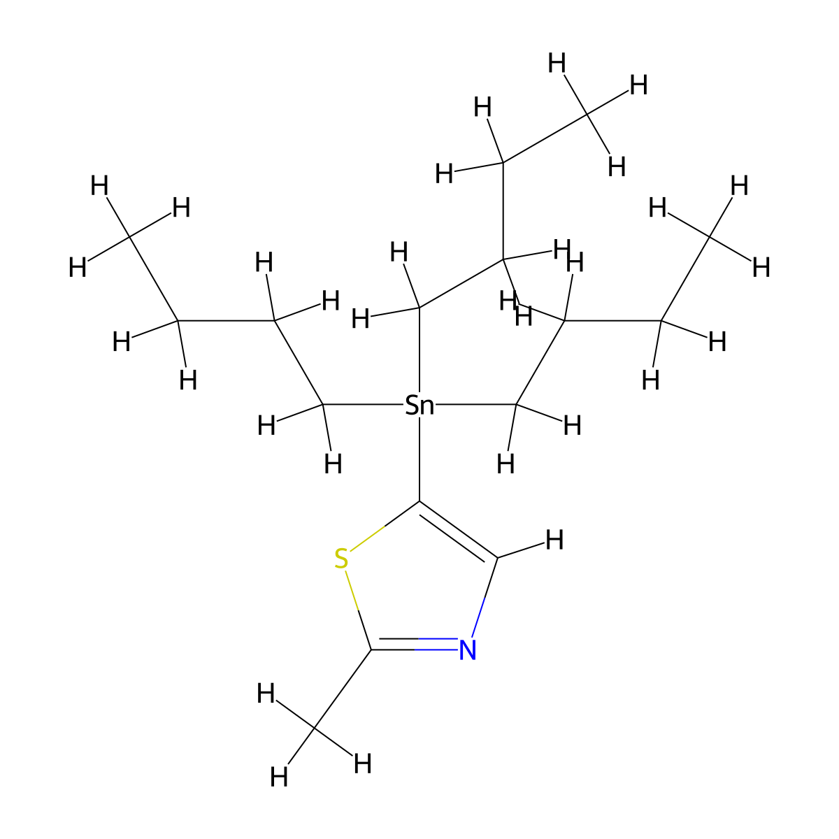 2-Methyl-5-(tributylstannyl)-1,3-thiazole molecular structure, CAS 223418-75-5